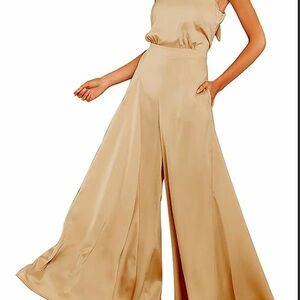 Elegant Tan Jumpsuit